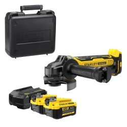 Stanley FatMax 18 volt-os V20 akkumulátoros sarokcsiszoló, 125 mm, kefe nélküli (SFMCG700M2K)