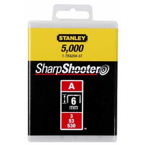  Stanley Tűzőkapocs "A" 6mm (3/53/530) 5000db (1-TRA204-5T) - szerszamdiler.hu