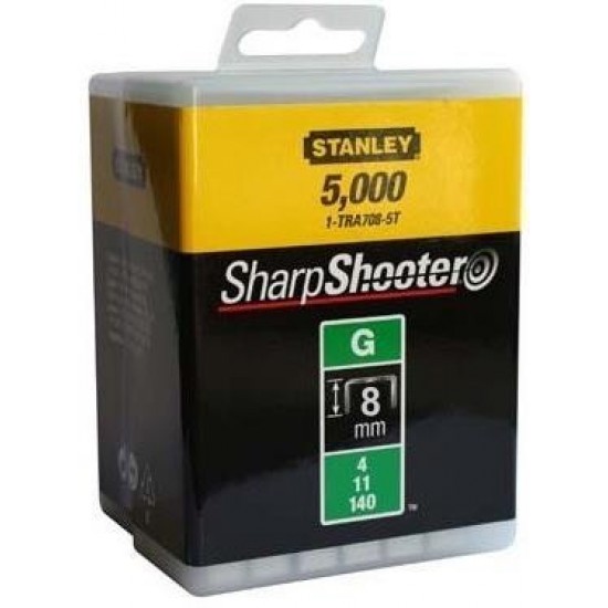  Stanley Tűzőkapocs "G" 6mm (4/11/140) 5000db (1-TRA704-5T) - szerszamdiler.hu