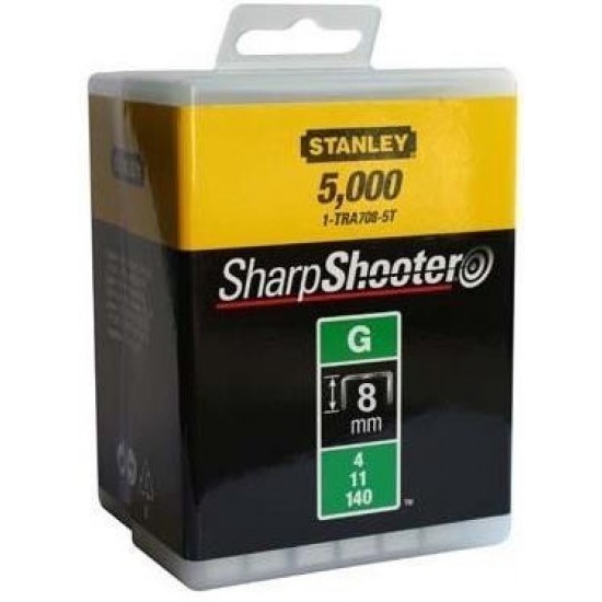  Stanley Tűzőkapocs "G" 8mm (4/11/140) 5000db (1-TRA705-5T) - szerszamdiler.hu