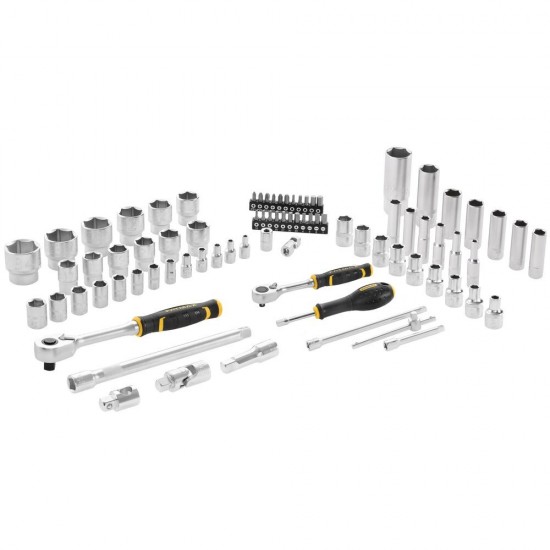 Stanley Fatmax 1/4" + 1/2" Dug&oacute;kulcs Szett 3 Fokonk&eacute;nti Fogaz&aacute;ssal, 81 R&eacute;szes Kem&eacute;ny Dobozban (FMMT82826-1)