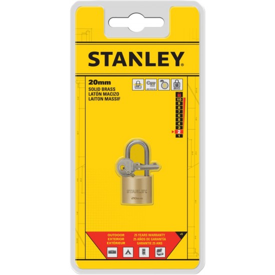  Stanley Sárgaréz lakat, hosszított kengyellel 20mm (S742-040) - szerszamdiler.hu