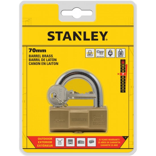  Stanley Hengeres tömör sárgaréz lakat, 70mm (S742-048) - szerszamdiler.hu