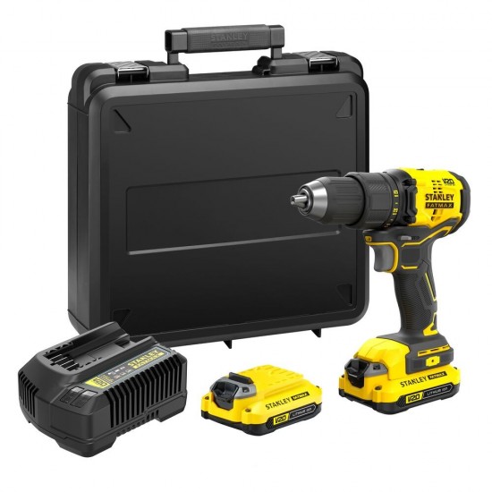  Stanley FatMax 18 volt-os v20 akkumulátoros fúrócsavarozó (SFMCD710C2K) - szerszamdiler.hu