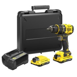 Stanley FatMax 18 volt-os v20 akkumulátoros fúrócsavarozó kefe nélküli (SFMCD720D2K)