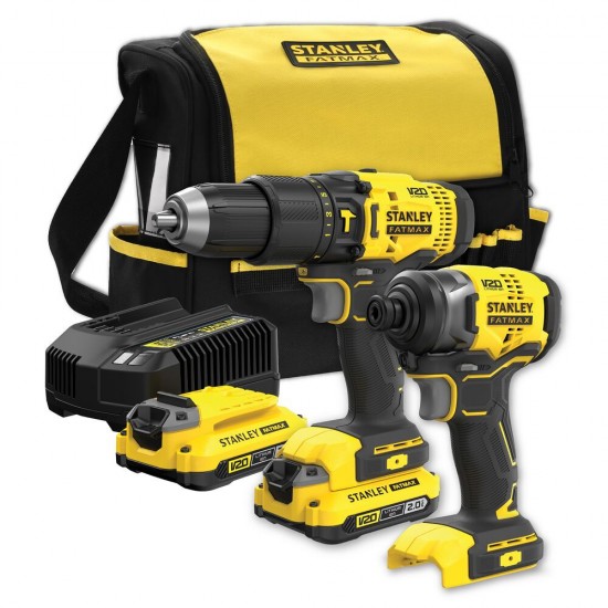 Stanley FatMax V20 Ütvefúró + ütvecsavarozó készlet szövettáskában (SFMCK465D2S)