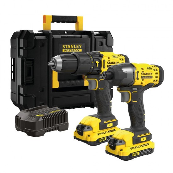 Stanley FatMax V20 Ütvefúró + ütvecsavarozó készlet + koffer (SFMCK465D2T)