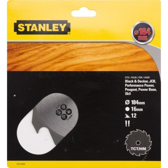  Stanley Körfűrészlap TCT 184×16mm 12T (STA13020) - szerszamdiler.hu