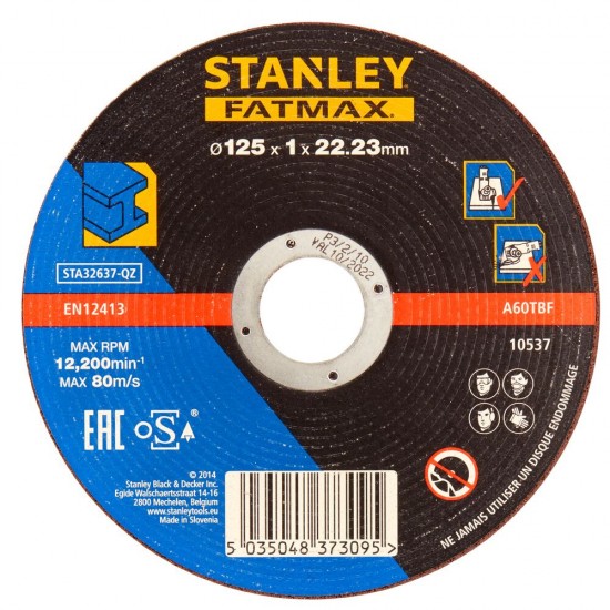  Stanley FatMax fémvágó tárcsa 125×1,0×22mm (STA32637) - szerszamdiler.hu